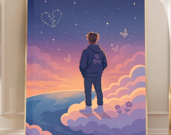 Póster de Juice WRLD / Lámina artística de Juice WRLD / Arte de pared 999 / Arte para fans de Juice WRLD / Regalo de Juice WRLD / Estética de Juice WRLD / Regalo para fans del rap