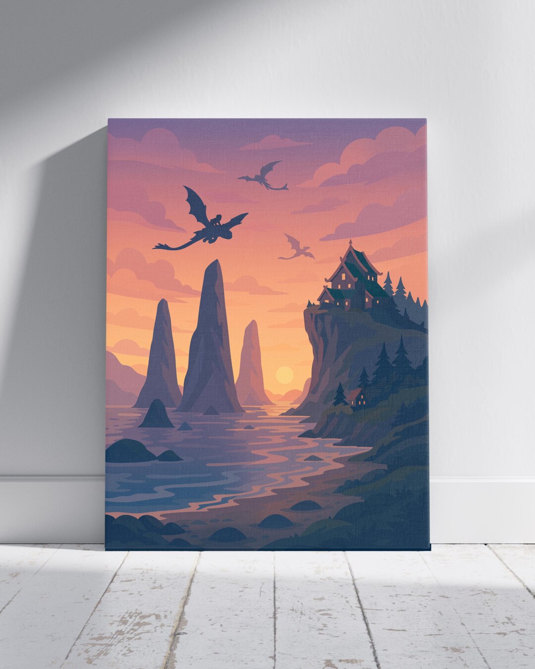 Toothless & Hiccup Canvas Print – How to Train Your Dragon Inspired ...