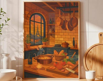 Küchen Poster Druck, Esszimmer Wand Dekoration, Französisches Koch Geschenk Küche Poster