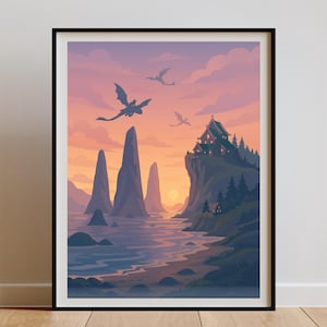 Toothless & Hiccup Art Print – Printable Poster, How to Train Your Dragon Fantasy Wall Art, Dragon Decor, Instant Download Digital File