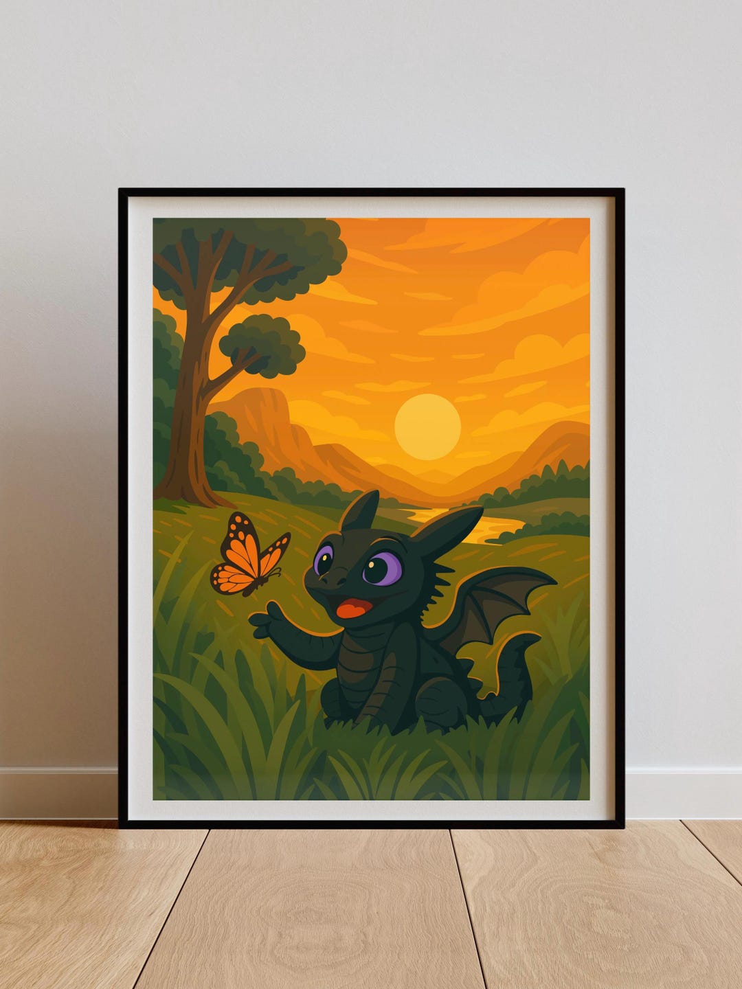 Baby Dragon Poster | Adorable Fantasy Wall Art | Kids Room & Nursery ...