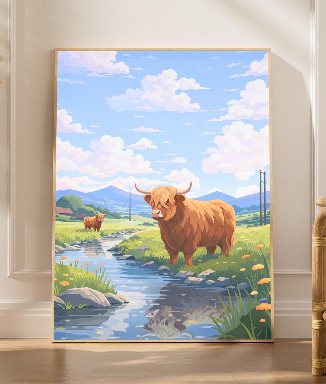 cute-highland-cow-wall-art-rustic-farmhouse-decor-baby-nursery-animal