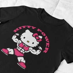 Kitty Power T-Shirt – Funny Gym Shirt, Cute Muscle Cat Tee, Workout Streetwear, Unisex Fitness T-Shirt, Gift for Gym Lovers & Cat Fans, Gift
