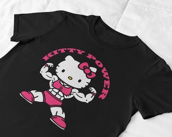 Kitty Power T-Shirt: Funny Muscle Cat Gym Workout Tee