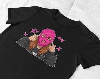 Gangster Girl Ski Mask T-Shirt: Hip-Hop Streetwear Tee
