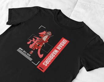 Anime Samurai T-Shirt, Cyberpunk Japanese Streetwear Graphic Tee