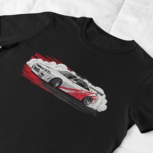 Nissan R34 GT-R T-Shirt – Drift JDM Streetwear Tee, White Skyline Graphic Shirt, Retro Racing Gift, Turbo Coupe Car Lover Tee