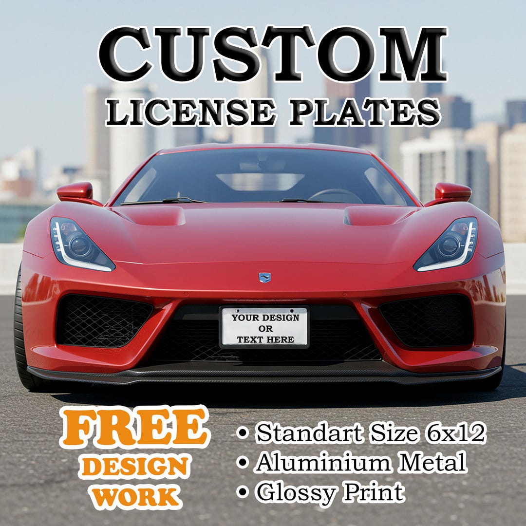 Custom License Plate: Personalized Glossy Aluminum Car Plate (6x12) - Etsy