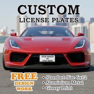 Custom License Plate, Personalized 6x12 Glossy Aluminum License Plate, Unique Gift for Business, Custom Front Car Plate