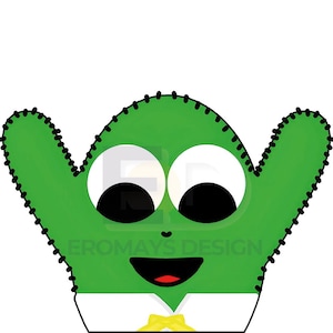 Niedliche Kaktus Cartoon PNG - Lustige digitale Illustration für Drucke & Sublimation, Cartoon Kaktus Charakter mit einem lustigen und verspielten Design.