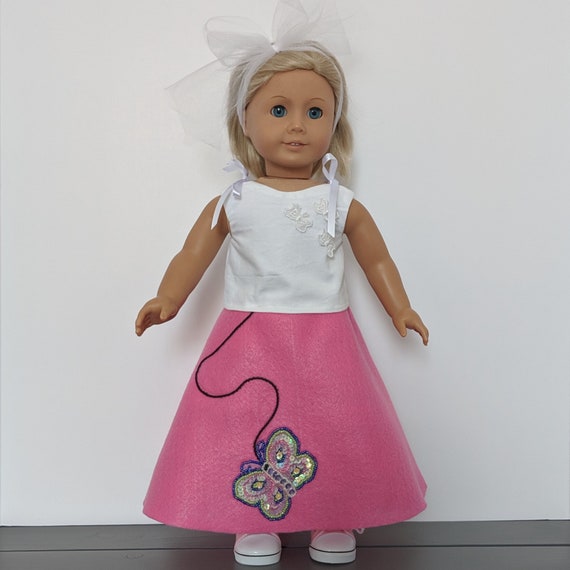 50 s Style Sock Hop Skirt Blouse and Tennis Shoes With Bobby