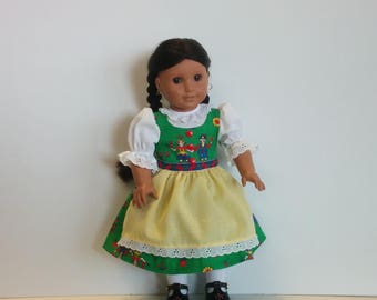 Hansel and Gretel Dirndl for American Girl and Other 18 inch Dolls