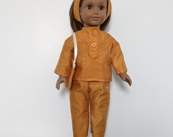 Tunic, Pants, Sandals, Bag and Headband for American Girl and Other 18 Inch Dolls