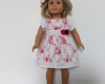 Dress, Shoes, and Hair Clip for American Girl and Other 18 Inch Dolls