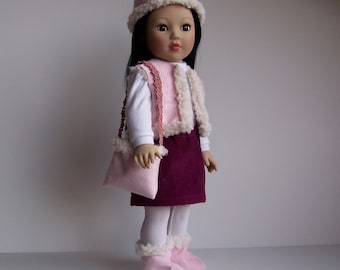 Stylish Pink and Plum Outfit for American Girl and Other 18 inch Dolls