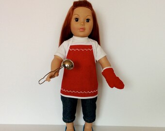 Holiday Aprons for American Girl and Other 18 inch Dolls