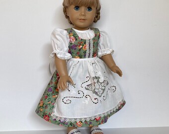 Delicate Austrian Style Dirndl for American Girl and Other 18 inch Dolls