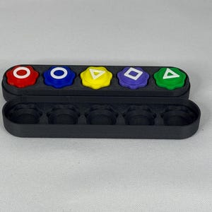 Custom 3D Printed Squid Game-Inspired Gonggi Set – Weighted Pieces & Carbon-Reinforced Case