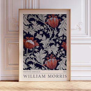 William Morris Print, William Morris Exhibition Print, William Morris Poster, Vintage Wall Art, Morris Flower Pattern, Floral Art Nouveau