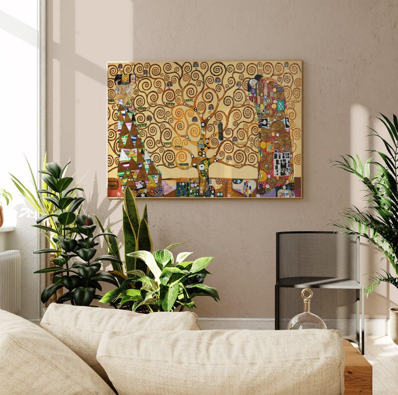 Impresión del Árbol de la Vida de Gustav Klimt: Decoración vintage Art Nouveau imagen 3