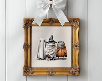 Halloween Frosch – Bleistiftzeichnung Süßes oder Saures Gothic Wandkunst