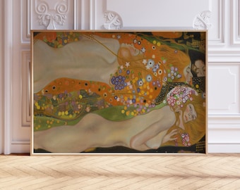 Gustav Klimt Water Serpents Print: Art Nouveau Vintage Decor