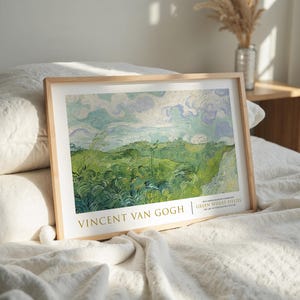 Van Gogh Green Wheat Field Print: Vintage Post Impressionist Wall Art