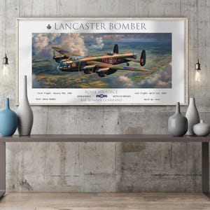 Lancaster Bomber WWII RAF Print: Military Aviation Art