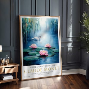 Impression de nénuphars Monet : art mural nature impressionniste français image 2