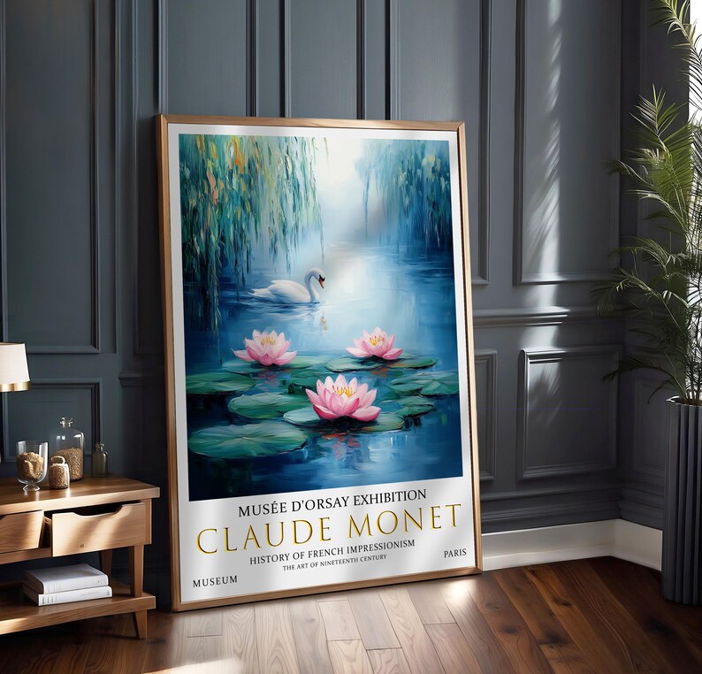 Impression de nénuphars Monet : art mural nature impressionniste français image 2