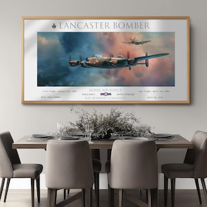 Lancaster Bomber RAF WWII Print: Vintage Aviation Art