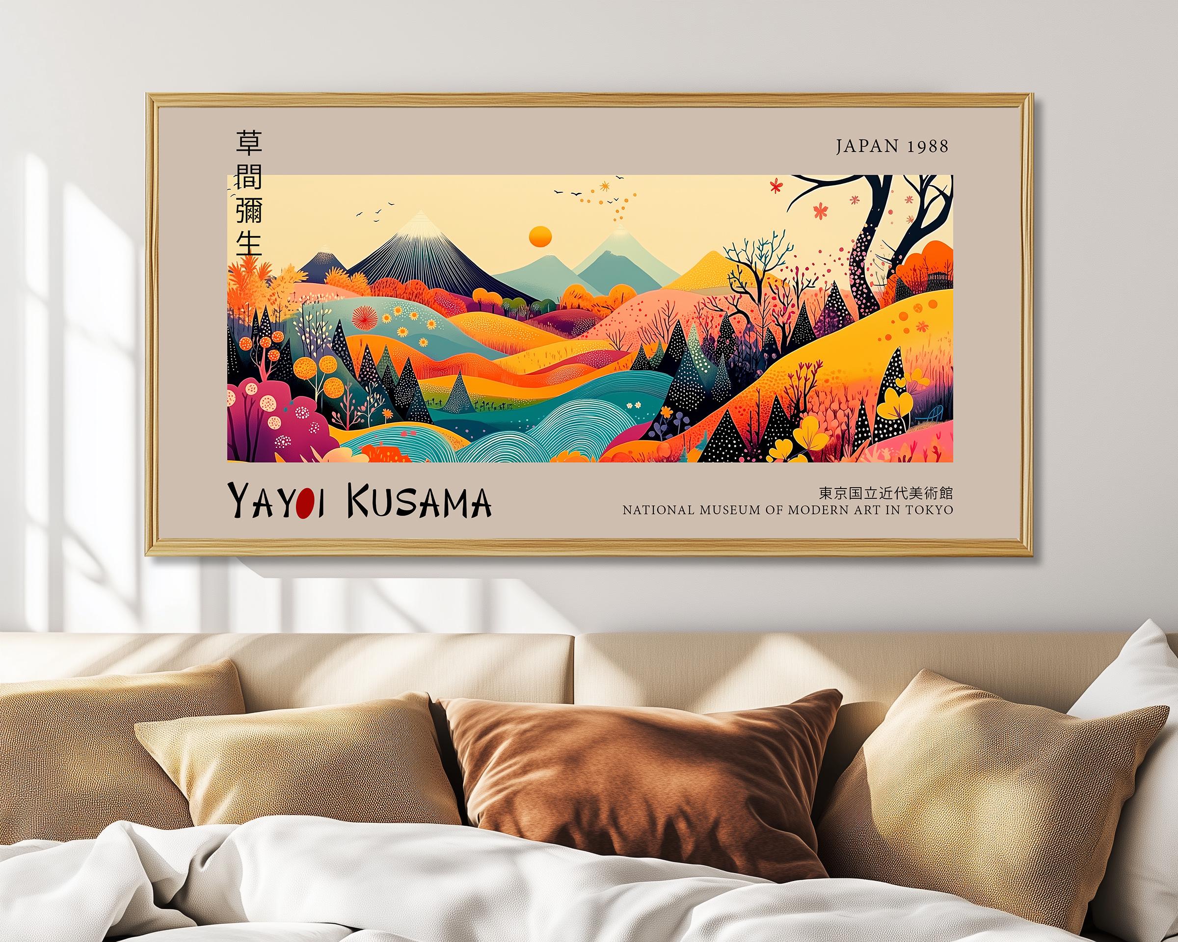 Japanese Panoramic Print, Yayoi Kusama Exhibition Poster, Yayoi
