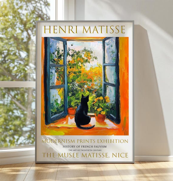 Henri Matisse Print: Open Window, Fauvism Cat Art