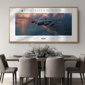 Lancaster Bomber Print: WWII RAF Warplane Aviation Art
