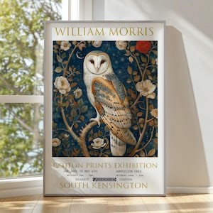 William Morris Print, William Morris Exhibition Print, William Morris Poster, Vintage Poster, Textiles Art, Vintage Wall Art, Owl Art Print