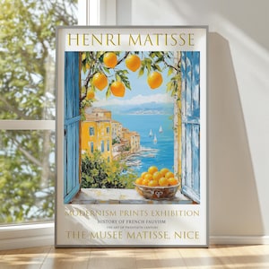 Open Window Henri Matisse Print, Modern Exhibition Prints, Matisse Poster, Summer Painting, Coastal View, Mediterranean Sea, Lemon Tree