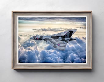 Impresión artística de pared del bombardero Vulcan de la RAF, avión de la Guerra Fría