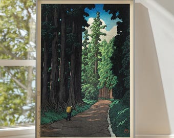 Gravura de Hasui Kawase: Arte japonesa vintage em xilogravura, Caminho para Nikko