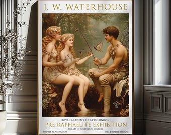 Water Nymphs Art Print: John William Waterhouse Pre-Raphaelite Style