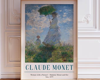 Monet Frau mit Sonnenschirm Print: Vintage Französisches Impressionistisches Dekor