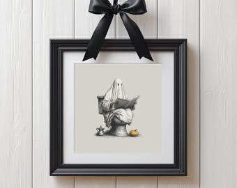 Ghost on Toilet – Wall Art Bathroom Humour Print