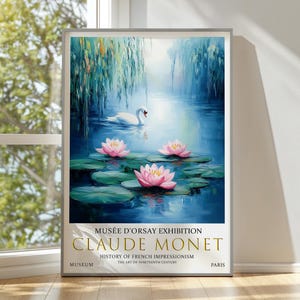 Impression de nénuphars Monet : art mural nature impressionniste français image 1