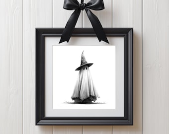 Ghost Which – Pencil Drawing Witchy Ghost Gothic Wall Art