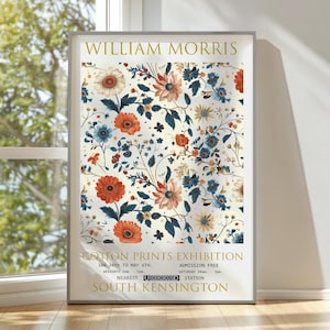 Impresión de William Morris, póster de la exposición de William Morris, póster de William Morris, arte mural vintage, arte de la naturaleza, póster vintage, impresión de flores