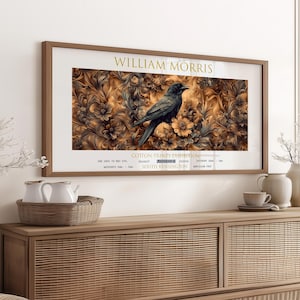 William Morris Panoramic Print, William Morris Exhibition Print, William Morris Poster, Vintage Wall Art, Textiles Art, Vintage Raven Print