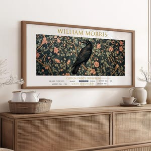 William Morris Panoramic Print, William Morris Exhibition Print, William Morris Poster, Vintage Gothic Wall Art, Textiles Art, Raven Print
