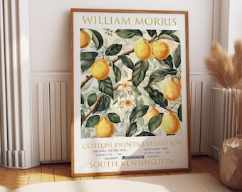 Lámina de limonero de William Morris: arte mural floral vintage