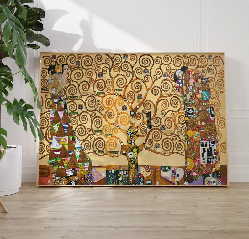 Impresión del Árbol de la Vida de Gustav Klimt: Decoración vintage Art Nouveau imagen 2