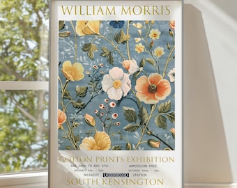 William Morris Floral Art Print: Vintage Exhibition Poster