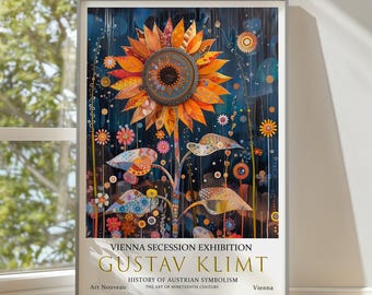 グスタフ・クリムト作「ひまわりのある農園」1907年 ヴィンテージ展覧